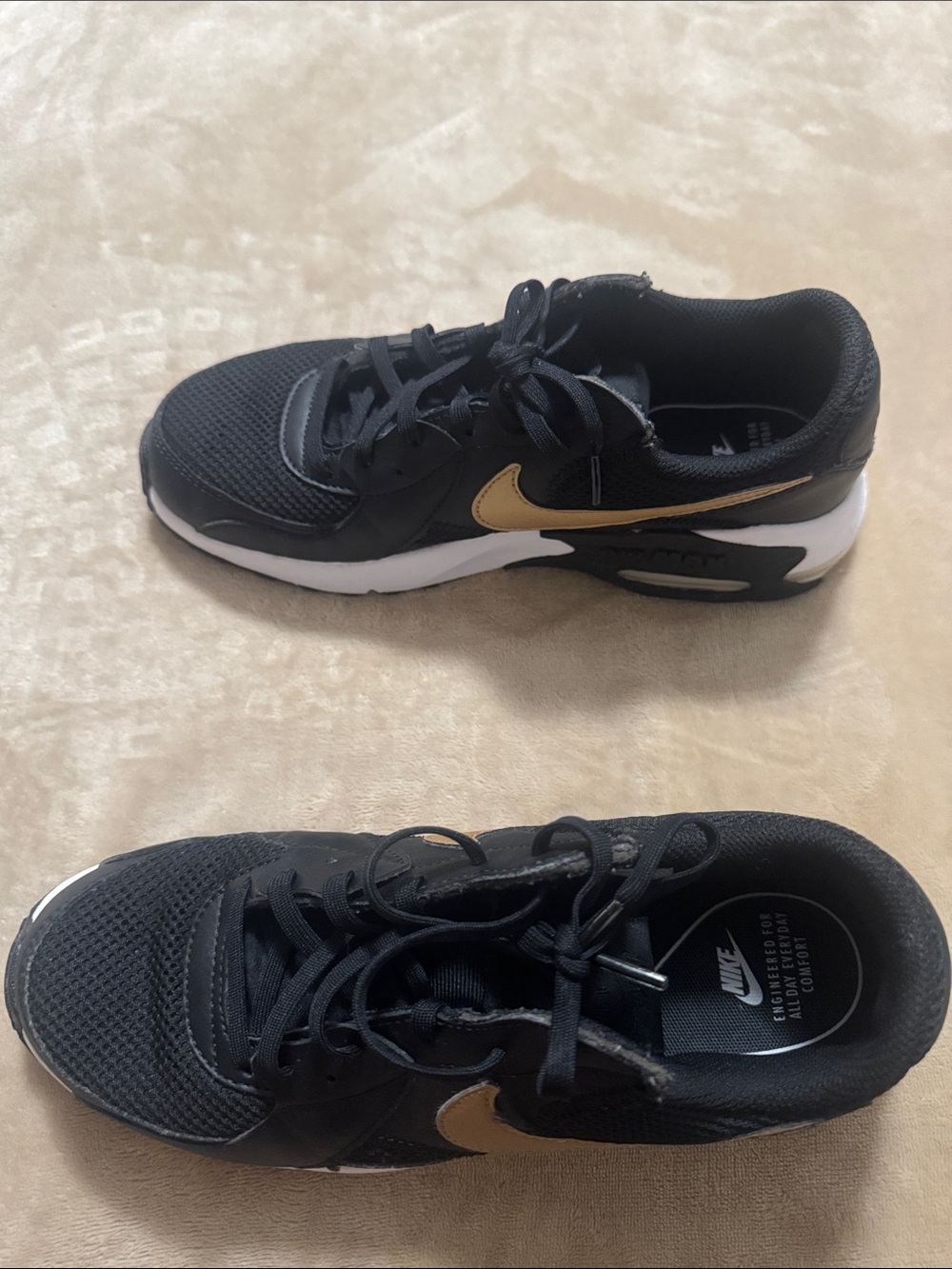 Nike Black Sneakers with Tan Swoosh Accent - Picture 6 of 13